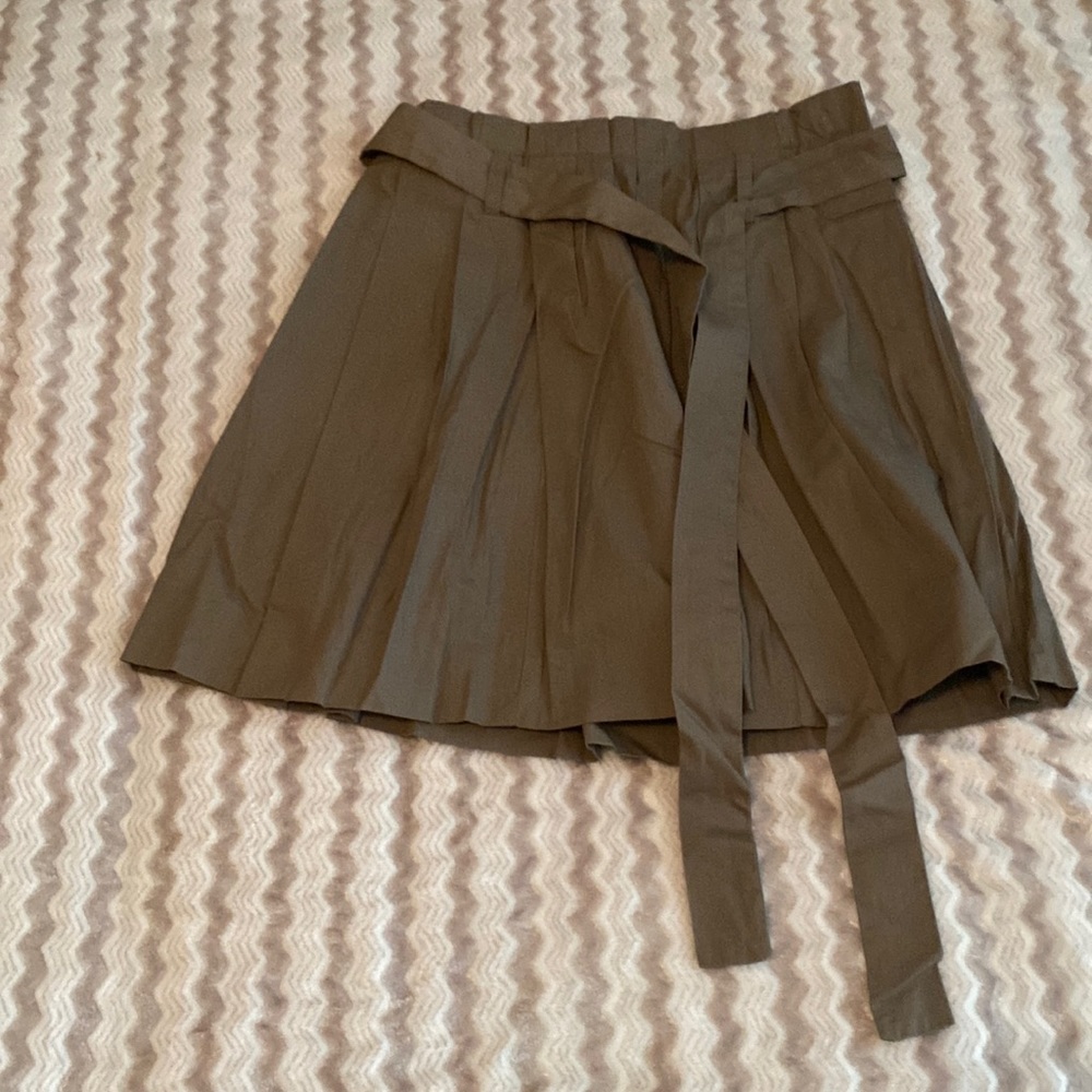 J. Crew Grayish/Green Skirt with Tie Size 0